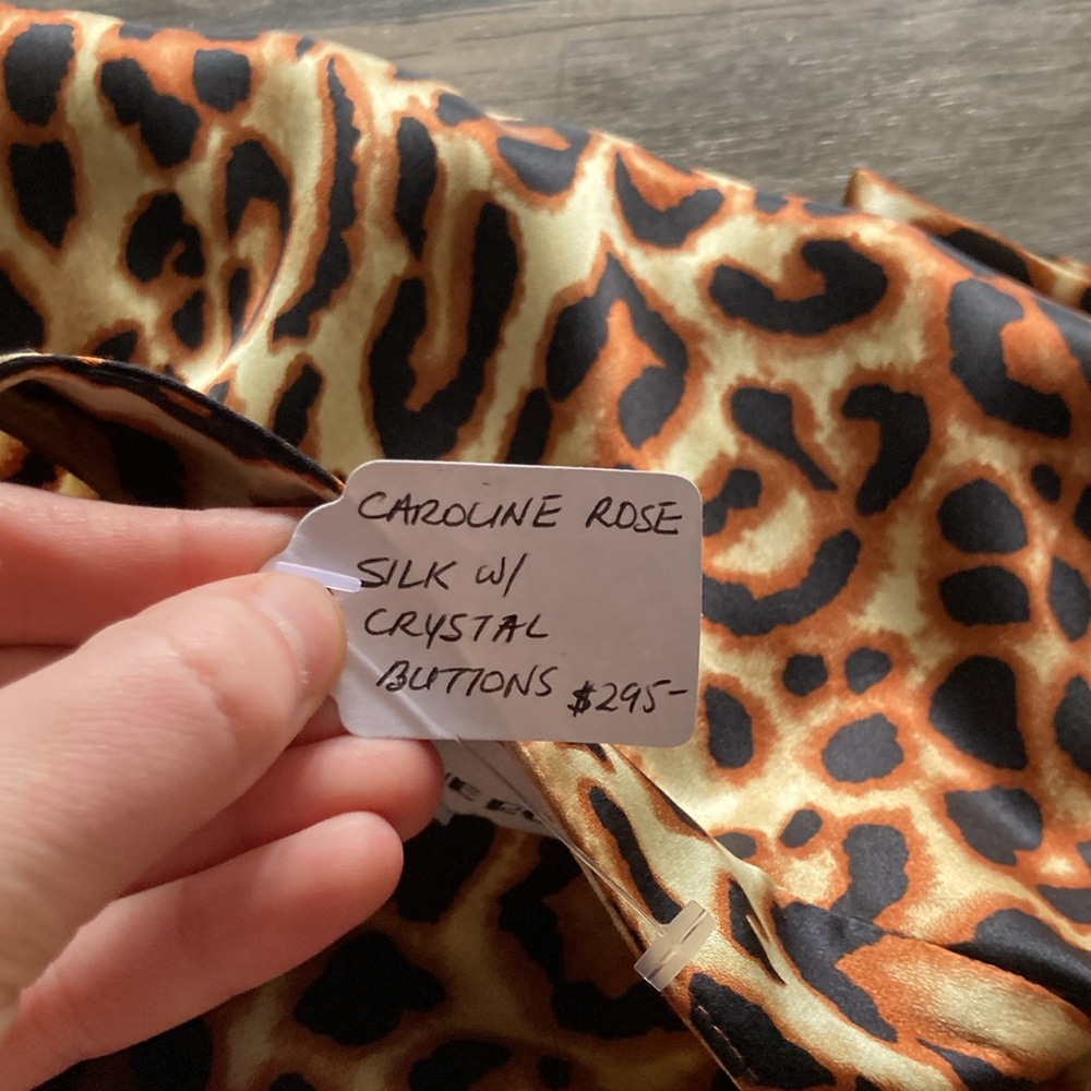 Caroline Rose leopard print 100% silk tunic. Size L - Picture 7 of 11
